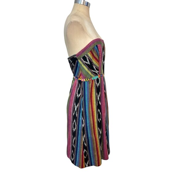 Edme and Esyllte Anthropologie Pueblo Strapless Striped Ikat Dress Beaded 10 - Picture 3 of 6